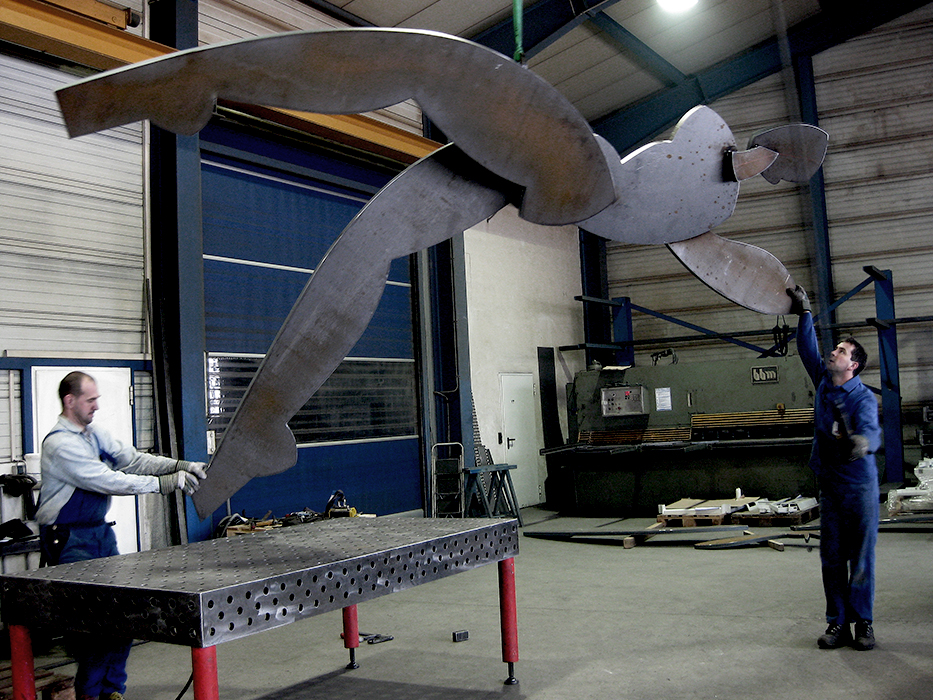 technische Realisation einer Monumentalskulptur von A.Keil